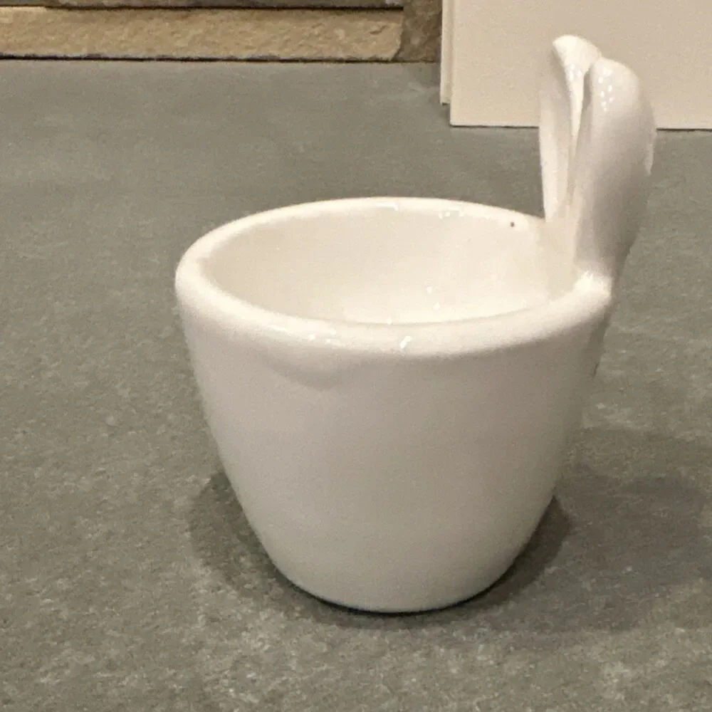 Hobby Lobby Set of 4 Bunny Ear Ceramic Egg Cups White Easter